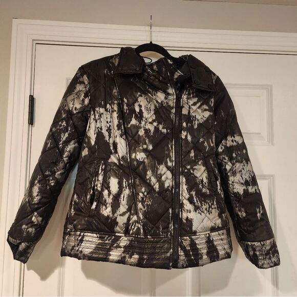 Guess black and silver reversible puffer jacket L - Picture 5 of 7
